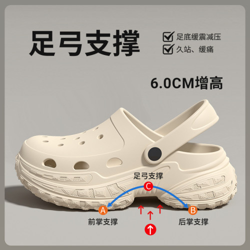 洞洞鞋女2025新款夏季外穿厚底透氣不悶腳防滑防臭增高涼拖鞋女士 洞洞鞋女2025新款夏季外穿厚底透氣不悶腳防滑防臭增高涼拖鞋女士