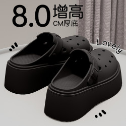 厚底勃肯洞洞鞋女2025新款夏季外穿百搭沙灘軟底休閒增高涼拖鞋女