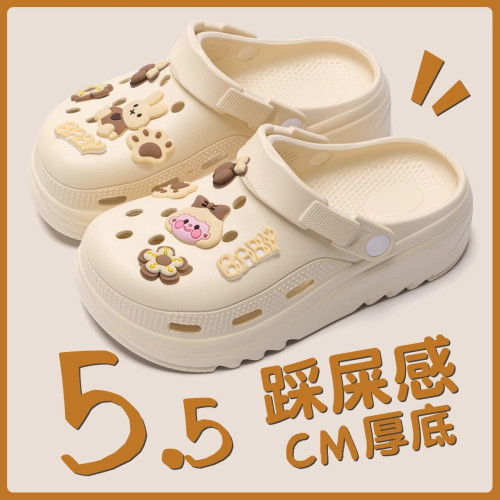 厚底洞洞鞋女款夏季外穿2025新款eva防滑防臭沙灘踩屎感拖鞋女夏 厚底洞洞鞋女款夏季外穿2025新款eva防滑防臭沙灘踩屎感拖鞋女夏