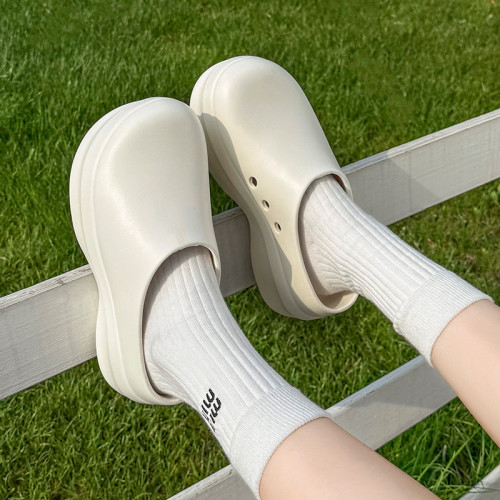 廚師鞋男女款外穿厚底增高包頭拖鞋EVA舒適軟底懶人一腳蹬穆勒鞋 廚師鞋男女款外穿厚底增高包頭拖鞋EVA舒適軟底懶人一腳蹬穆勒鞋