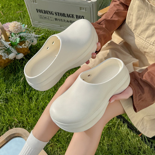 廚師鞋男女款外穿厚底增高包頭拖鞋EVA舒適軟底懶人一腳蹬穆勒鞋 廚師鞋男女款外穿厚底增高包頭拖鞋EVA舒適軟底懶人一腳蹬穆勒鞋