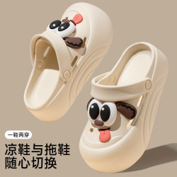 洞洞鞋流汗狗可愛卡通新款增高厚底夏季外穿防滑包頭兩穿海邊夏天