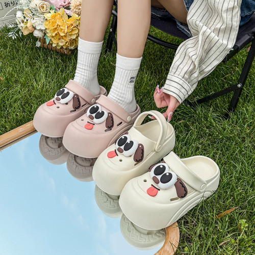 洞洞鞋流汗狗可愛卡通新款增高厚底夏季外穿防滑包頭兩穿海邊夏天 洞洞鞋流汗狗可愛卡通新款增高厚底夏季外穿防滑包頭兩穿海邊夏天