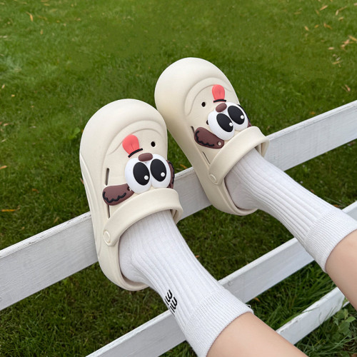 洞洞鞋流汗狗可愛卡通新款增高厚底夏季外穿防滑包頭兩穿海邊夏天 洞洞鞋流汗狗可愛卡通新款增高厚底夏季外穿防滑包頭兩穿海邊夏天