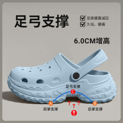 厚底洞洞鞋女款夏季2025新款足弓支撐外穿逛街不累腳防滑涼拖女款