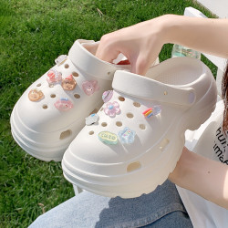 厚底增高eva洞洞鞋女款夏外穿防滑防臭2025新款網紅沙灘包頭拖鞋