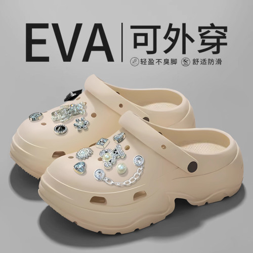 厚底增高eva洞洞鞋女款夏外穿防滑防臭2025新款網紅沙灘包頭拖鞋 厚底增高eva洞洞鞋女款夏外穿防滑防臭2025新款網紅沙灘包頭拖鞋