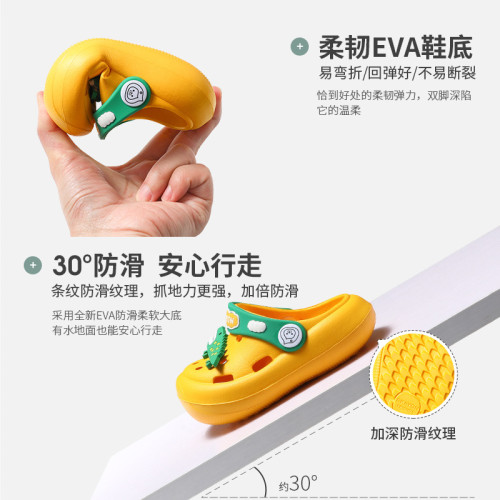 兒童洞洞鞋男童涼鞋小童軟底防滑寶寶沙灘嬰幼兒卡通兒童涼拖鞋女