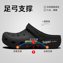 涼鞋男士夏季2025新款eva透氣防滑開車涼拖鞋沙灘洞洞鞋男款外穿