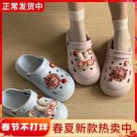 小紅書爆款洞洞鞋女厚底防滑透氣eva拖鞋夏季外穿防臭沙灘涼拖鞋