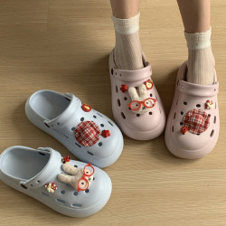 小紅書爆款洞洞鞋女厚底防滑透氣eva拖鞋夏季外穿防臭沙灘涼拖鞋