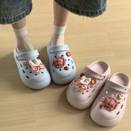 小紅書爆款洞洞鞋女厚底防滑透氣eva拖鞋夏季外穿防臭沙灘涼拖鞋