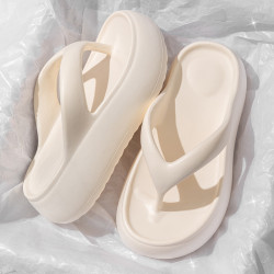 時尚百搭厚底人字拖鞋女夏外穿EVA厚底防滑增高沙灘夾腳涼拖鞋