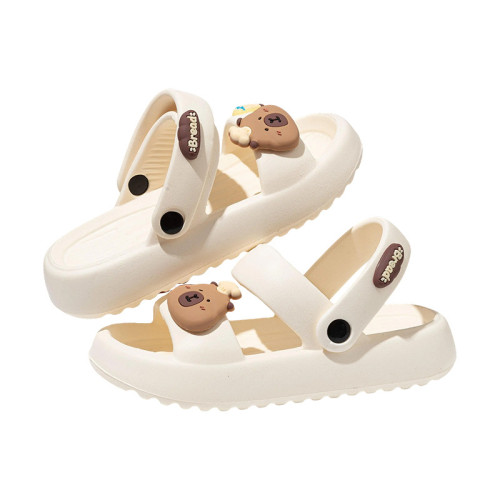 厚底涼鞋女夏季外穿防滑2025新款海邊沙灘鞋eva帶後跟兩穿涼拖鞋