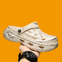 輪胎防滑鞋男運動款夏季外穿潮牌2025沙灘戶外厚底拖鞋男士夏