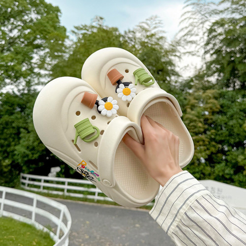 eva洞洞鞋女款夏季海邊沙灘涼鞋戶外防滑厚底外穿可愛配飾DIY花盆 eva洞洞鞋女款夏季海邊沙灘涼鞋戶外防滑厚底外穿可愛配飾DIY花盆