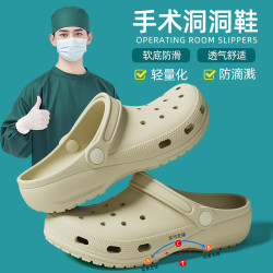 洞洞鞋2025夏季新款手術室專用防滑透氣外穿帶後跟包頭居家涼拖鞋