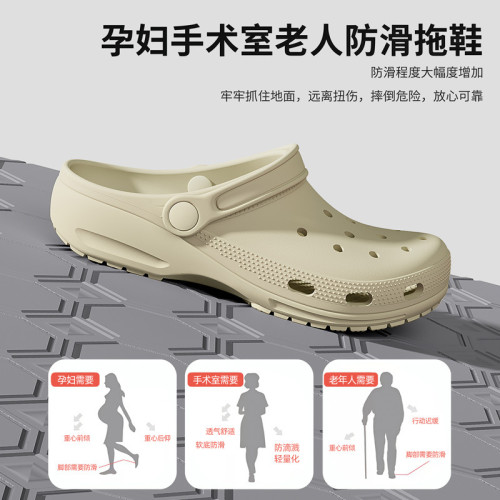 洞洞鞋2025夏季新款手術室專用防滑透氣外穿帶後跟包頭居家涼拖鞋