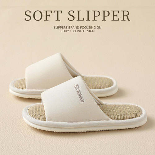 家居亞麻拖鞋女春秋季情侶室內透氣軟底靜音防滑地板開口拖男 家居亞麻拖鞋女春秋季情侶室內透氣軟底靜音防滑地板開口拖男