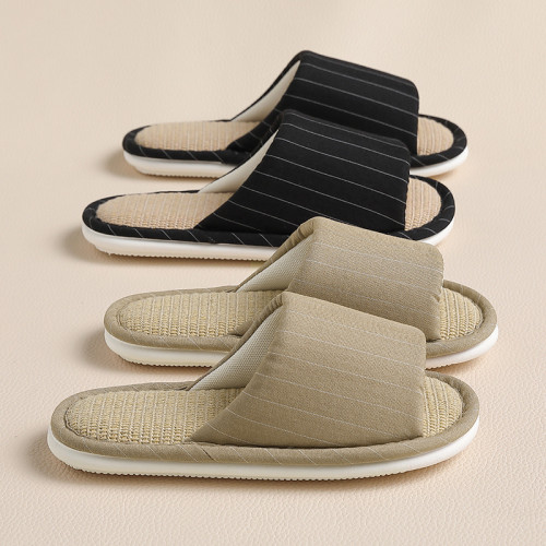 夏季家居亞麻拖鞋女款室內透氣靜音軟底情侶防滑地板涼拖鞋男 夏季家居亞麻拖鞋女款室內透氣靜音軟底情侶防滑地板涼拖鞋男