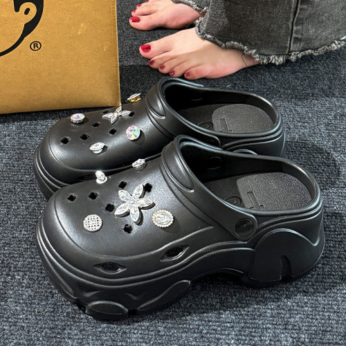 厚底洞洞鞋女2025新款夏季外穿防滑防臭海邊沙灘鞋增高eva涼拖鞋 厚底洞洞鞋女2025新款夏季外穿防滑防臭海邊沙灘鞋增高eva涼拖鞋