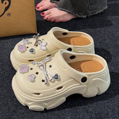 厚底洞洞鞋女2025新款夏季外穿防滑防臭海邊沙灘鞋增高eva涼拖鞋 厚底洞洞鞋女2025新款夏季外穿防滑防臭海邊沙灘鞋增高eva涼拖鞋