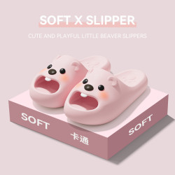可愛女生拖鞋夏季外穿新款室內家居洗澡一字拖EVA厚底沙灘涼拖鞋