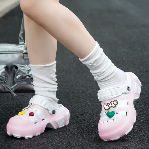 2025新款果凍殼洞洞鞋女爆款戶外厚底增高軟底防滑涼拖鞋網紅 2025新款果凍殼洞洞鞋女爆款戶外厚底增高軟底防滑涼拖鞋網紅