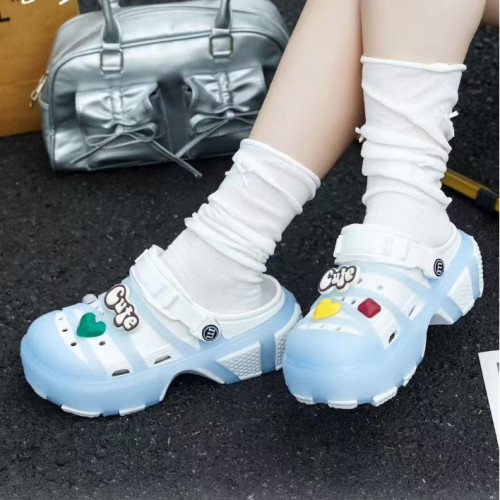 2025新款果凍殼洞洞鞋女爆款戶外厚底增高軟底防滑涼拖鞋網紅 2025新款果凍殼洞洞鞋女爆款戶外厚底增高軟底防滑涼拖鞋網紅