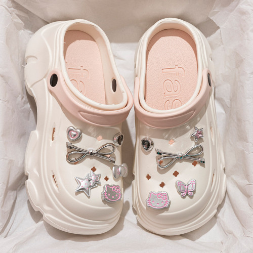 時尚ins厚底洞洞鞋女款夏季外穿增高防滑海邊沙灘超火包頭涼拖鞋 時尚ins厚底洞洞鞋女款夏季外穿增高防滑海邊沙灘超火包頭涼拖鞋