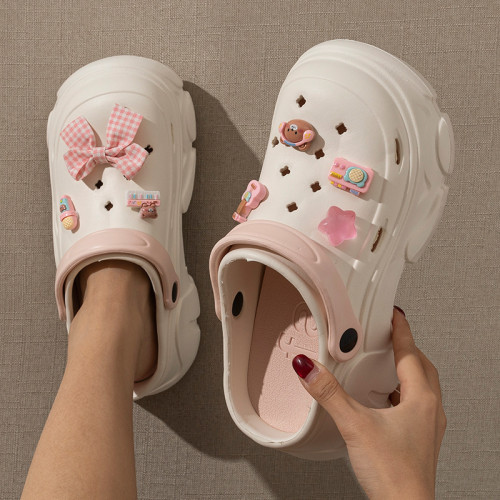 時尚ins厚底洞洞鞋女款夏季外穿增高防滑海邊沙灘超火包頭涼拖鞋 時尚ins厚底洞洞鞋女款夏季外穿增高防滑海邊沙灘超火包頭涼拖鞋