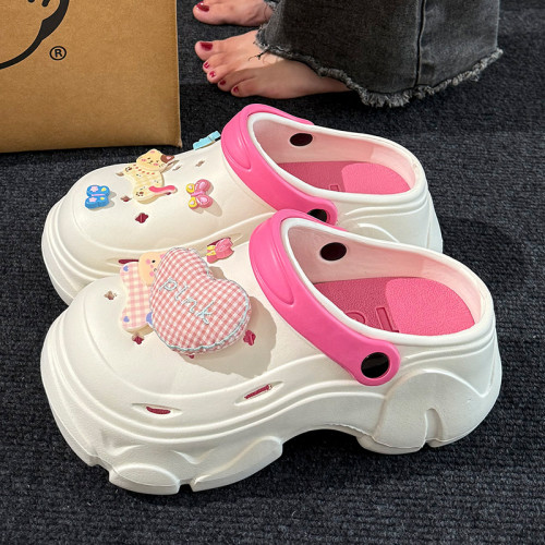 時尚ins厚底洞洞鞋女款夏季外穿增高防滑海邊沙灘超火包頭涼拖鞋 時尚ins厚底洞洞鞋女款夏季外穿增高防滑海邊沙灘超火包頭涼拖鞋