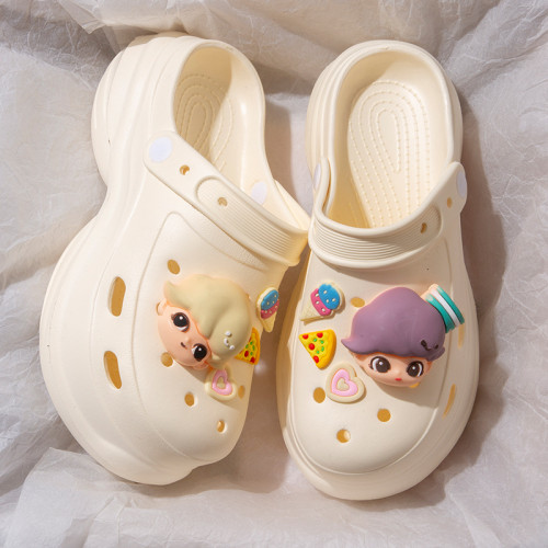 ins時尚洞洞鞋女夏季外穿2025新款厚底增高踩屎感沙灘包頭涼拖鞋 ins時尚洞洞鞋女夏季外穿2025新款厚底增高踩屎感沙灘包頭涼拖鞋