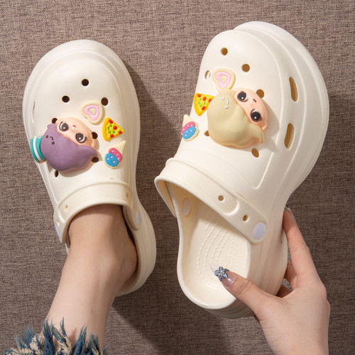 ins時尚洞洞鞋女夏季外穿2025新款厚底增高踩屎感沙灘包頭涼拖鞋 ins時尚洞洞鞋女夏季外穿2025新款厚底增高踩屎感沙灘包頭涼拖鞋