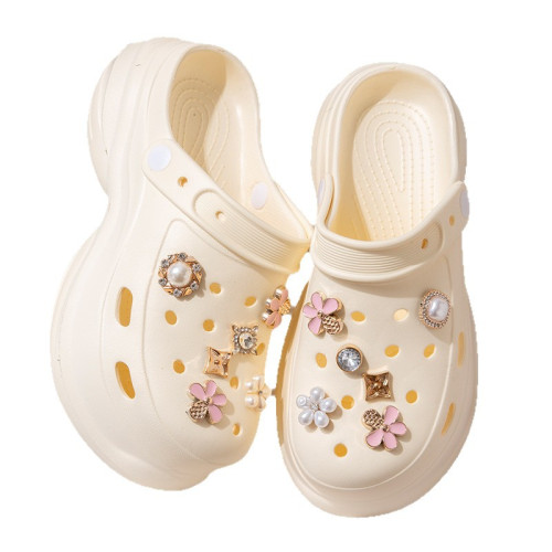 ins時尚洞洞鞋女夏季外穿2025新款厚底增高踩屎感沙灘包頭涼拖鞋 ins時尚洞洞鞋女夏季外穿2025新款厚底增高踩屎感沙灘包頭涼拖鞋