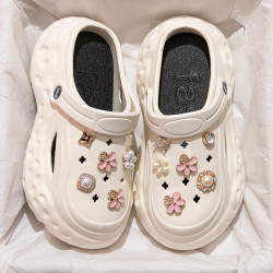 厚底洞洞鞋女款夏季外穿網紅沙灘防滑戶外兩穿涼鞋防臭包頭拖鞋男