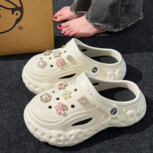 厚底洞洞鞋女款夏季外穿網紅沙灘防滑戶外兩穿涼鞋防臭包頭拖鞋男 厚底洞洞鞋女款夏季外穿網紅沙灘防滑戶外兩穿涼鞋防臭包頭拖鞋男