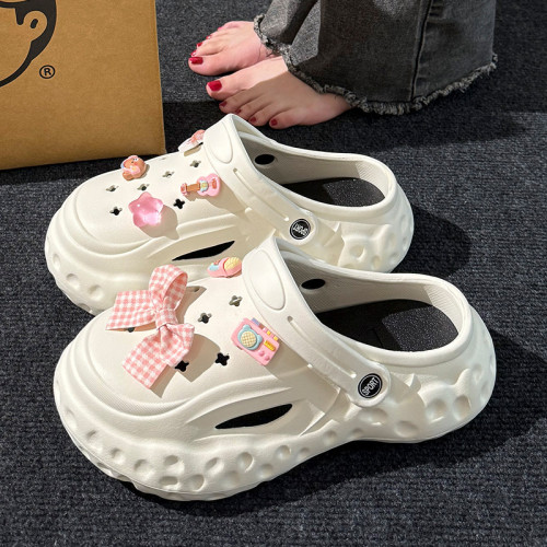 厚底洞洞鞋女款夏季外穿網紅沙灘防滑戶外兩穿涼鞋防臭包頭拖鞋男 厚底洞洞鞋女款夏季外穿網紅沙灘防滑戶外兩穿涼鞋防臭包頭拖鞋男