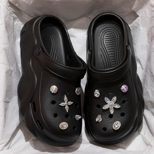 厚底洞洞鞋女款夏季外穿增高eva沙灘防滑防臭辦公室包頭涼拖鞋女