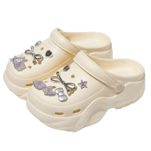 厚底洞洞鞋女款夏季外穿增高eva沙灘防滑防臭辦公室包頭涼拖鞋女