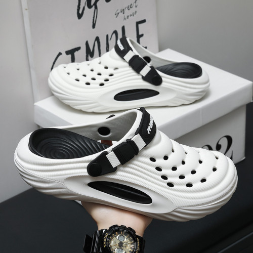 洞洞鞋男款2025新款厚底防滑夏季運動透氣男士涼拖鞋女款