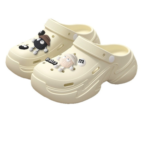 黑白煤球厚底洞洞鞋女款夏季新款外穿沙灘防滑防臭包頭涼拖鞋女士 黑白煤球厚底洞洞鞋女款夏季新款外穿沙灘防滑防臭包頭涼拖鞋女士