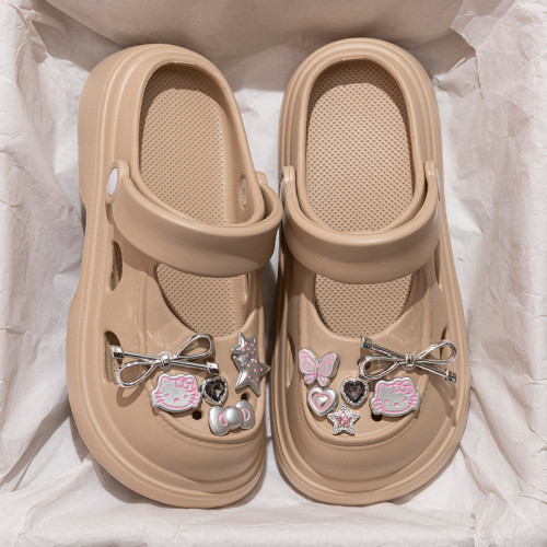 瑪麗珍洞洞鞋女夏季可愛踩屎感外穿ins少女心防滑厚底包頭涼拖鞋