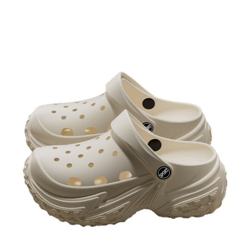 增高厚底洞洞鞋女款2025新款夏季外穿包頭防臭防滑海邊沙灘涼拖鞋 增高厚底洞洞鞋女款2025新款夏季外穿包頭防臭防滑海邊沙灘涼拖鞋