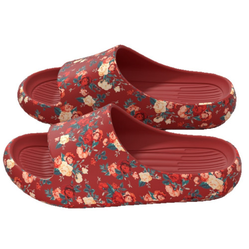 東北大花涼拖鞋女夏季結婚喜慶情侶居家防滑厚底踩屎感外穿涼拖男