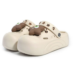 2025新款洞洞鞋女厚底時尚夏季沙灘防滑包頭透氣外穿涼拖