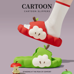 鴛鴦蘋果拖鞋女士夏季外穿2025新款網紅爆款防滑厚底可愛卡通涼拖