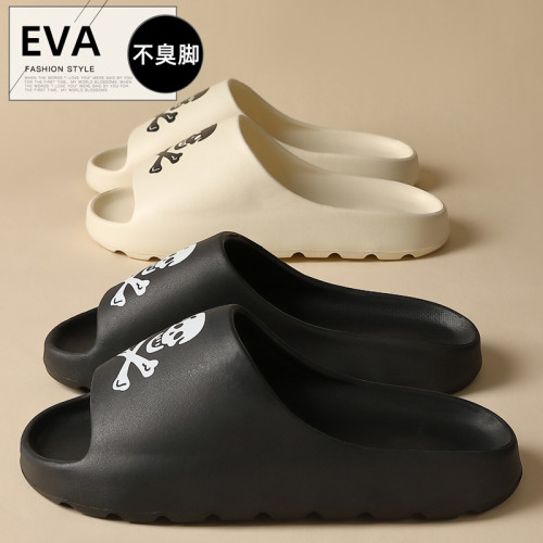 夏季新款男款一字拖鞋大碼沙灘涼拖鞋室內防滑海盜圖案一字拖男