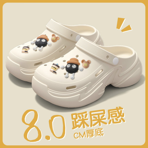 煤球洞洞鞋女款2025新款外穿沙灘鞋防滑防臭包頭厚底涼拖鞋女士 煤球洞洞鞋女款2025新款外穿沙灘鞋防滑防臭包頭厚底涼拖鞋女士