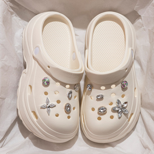 踩屎感厚底洞洞鞋女夏季外穿2025新款超火沙灘防滑包頭涼拖鞋女士 踩屎感厚底洞洞鞋女夏季外穿2025新款超火沙灘防滑包頭涼拖鞋女士